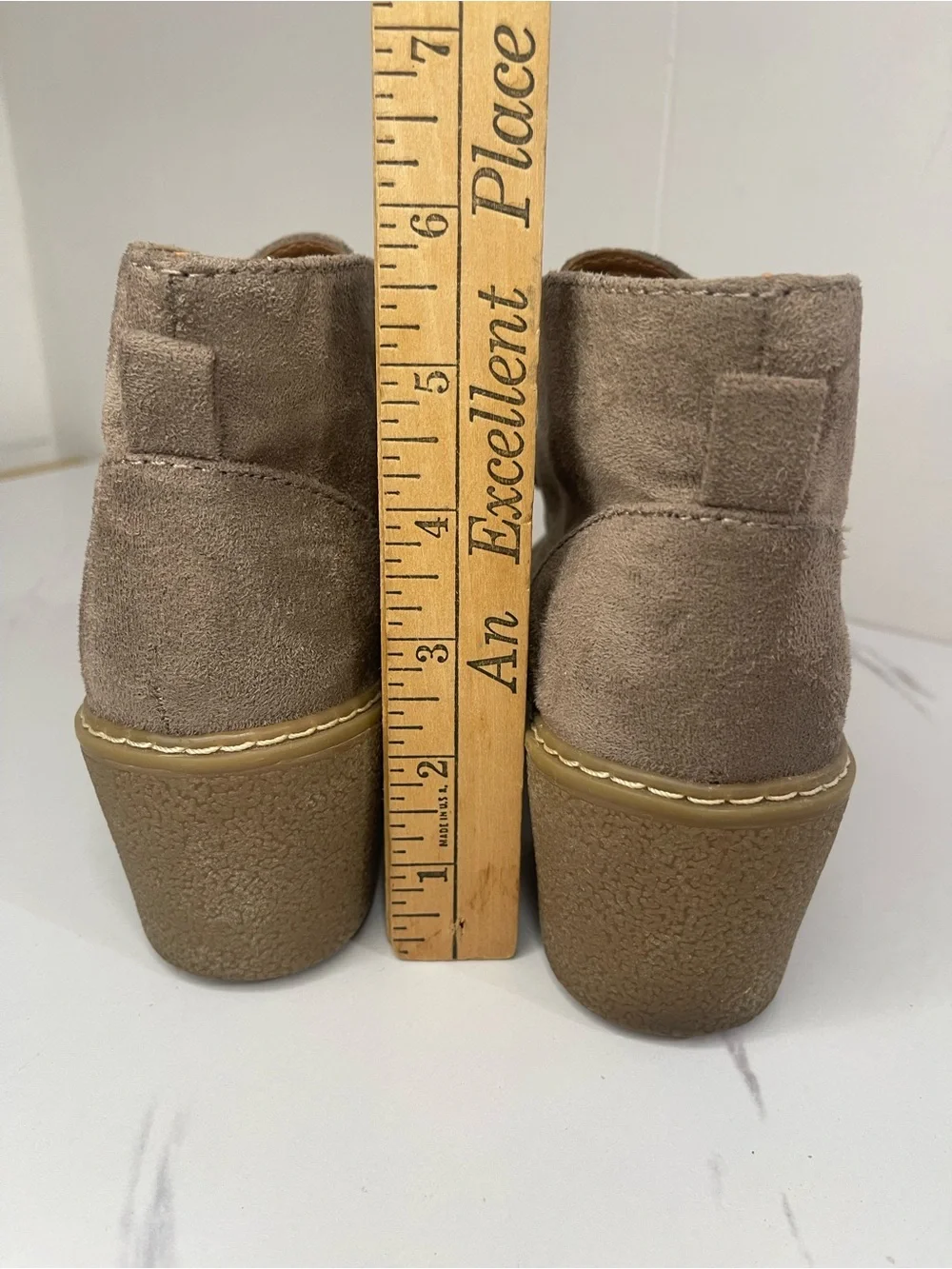 Universal Thread Taupe Suede Lace-Up Ankle Booties Size 7.5